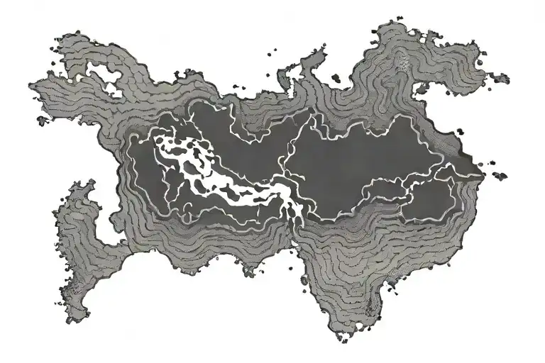 topographic map tattoo design idea