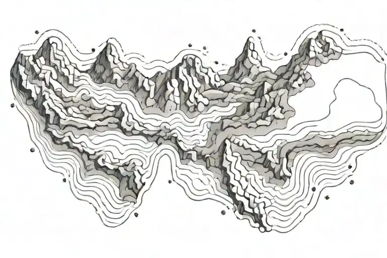 topographic map tattoo design idea