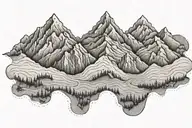 topographic map mountain landscape tattoo design idea