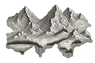 topographic map mountain landscape tattoo design idea