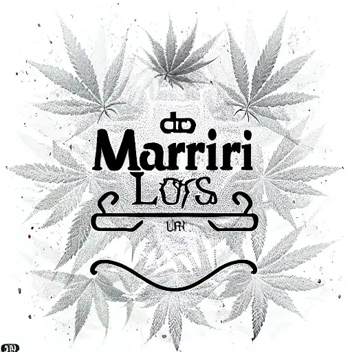 A logo with the words "Mari Lovers" wrapped in a cannabis bud tattoo design idea