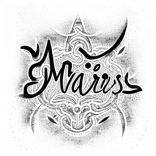A logo with the words "Mari Lovers" wrapped in a cannabis bud tattoo design idea