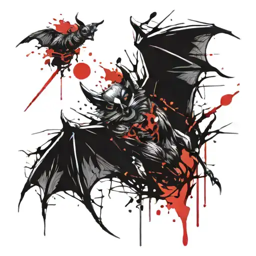 monster bat tattoo design idea