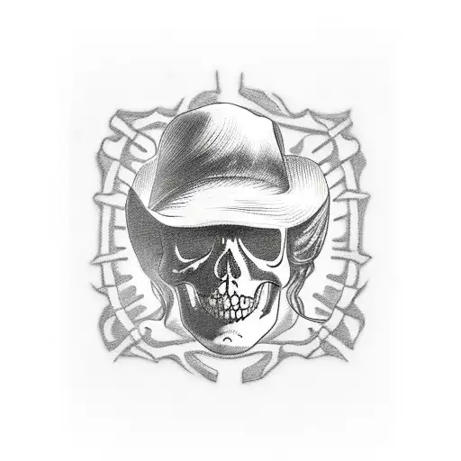 Texas Red Outlaw as a skeleton tattoo design idea