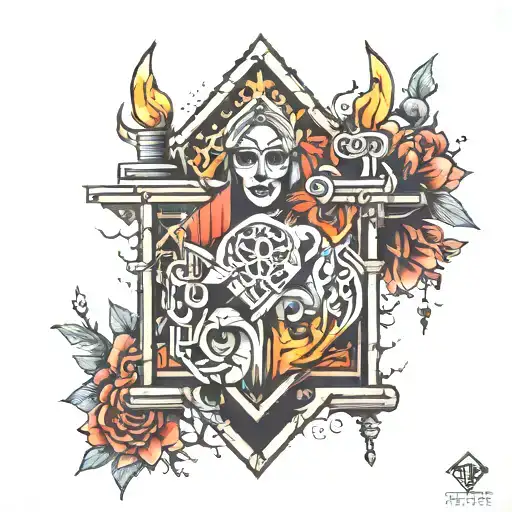 brick tattoo design idea