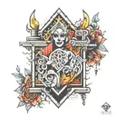 brick tattoo design idea