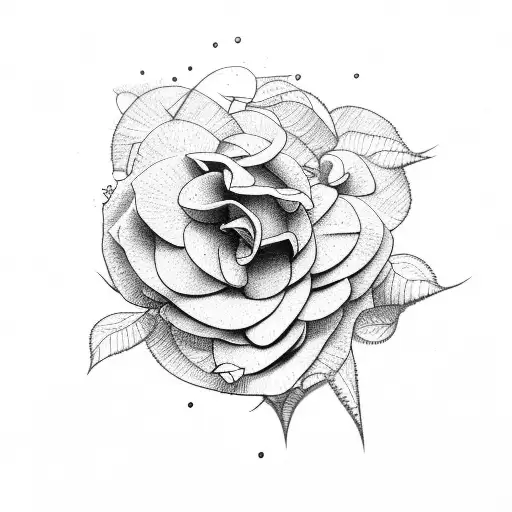 Rose hydrangea eucalyptus tattoo design idea