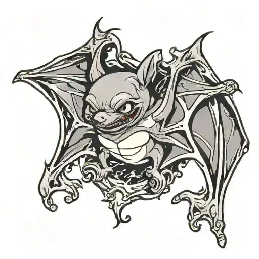 bat hanging upside tattoo design idea