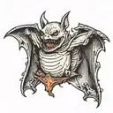 bat hanging upside tattoo design idea