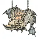 bat hanging upside tattoo design idea