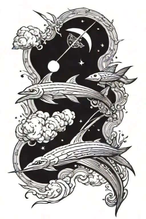 comet soaring tattoo design idea