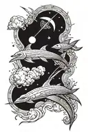 comet soaring tattoo design idea