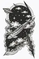 comet soaring tattoo design idea