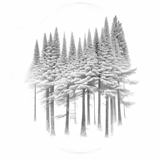 Amidst the fury of a raging storm, a colossal pine tree stands as a symbol of unwavering strength and resilience.  tattoo design idea