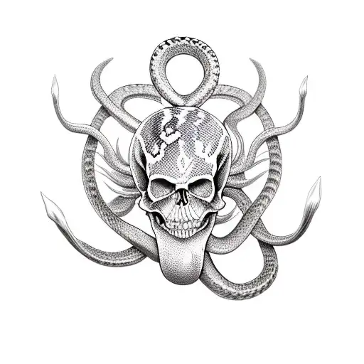 snakes spiders and skulls tattoo design idea