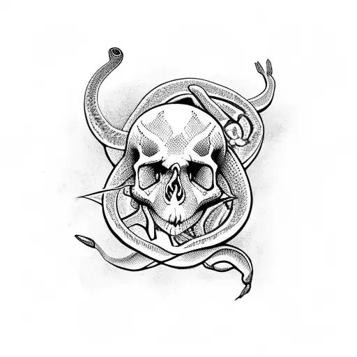 snakes spiders and skulls tattoo design idea