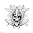 snakes spiders and skulls tattoo design idea