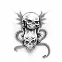 snakes spiders and skulls tattoo design idea