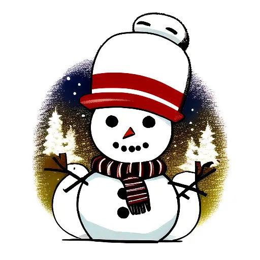 snowman tattoo design idea