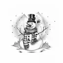 snowman tattoo design idea