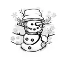 snowman tattoo design idea