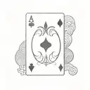 King of Spades card, Ace of Clubs, Dollars, Chips, Gun tattoo design idea