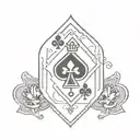 King of Spades card, Ace of Clubs, Dollars, Chips, Gun tattoo design idea