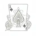 King of Spades card, Ace of Clubs, Dollars, Chips, Gun tattoo design idea