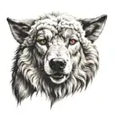 wolf face in sheep's clothing tattoo design idea