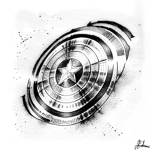 Half arm waves, captain america shield and ironman tattoo design idea