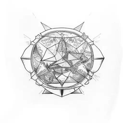 Treasure map tattoo design idea