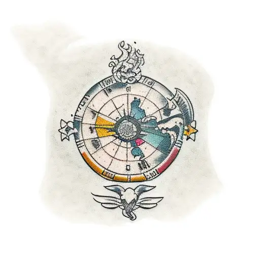Treasure map tattoo design idea