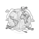 Treasure map tattoo design idea