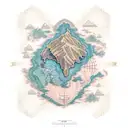 Treasure map tattoo design idea