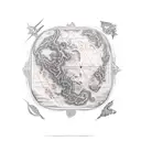 Treasure map tattoo design idea