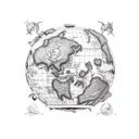 Treasure map tattoo design idea