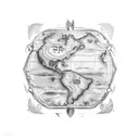 Treasure map tattoo design idea