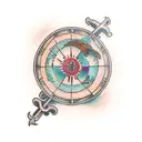 Treasure map tattoo design idea