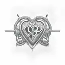 1994 with the letter k and heart tattoo design idea