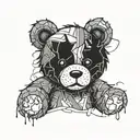sad torn teddy bear  tattoo design idea