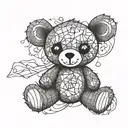 broken teddy bear tattoo design idea