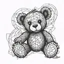 broken teddy bear tattoo design idea