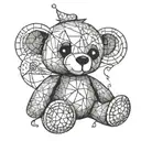 broken teddy bear tattoo design idea