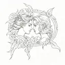 Gemini and Pisces tattoo design idea