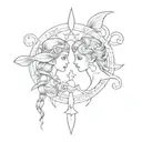 Gemini and Pisces tattoo design idea