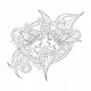 Gemini and Pisces tattoo design idea