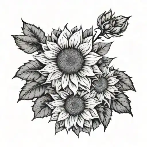 mandela sunflowers tattoo design idea