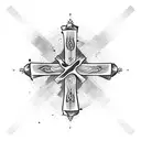 a cross with 3 nails tattoo design idea