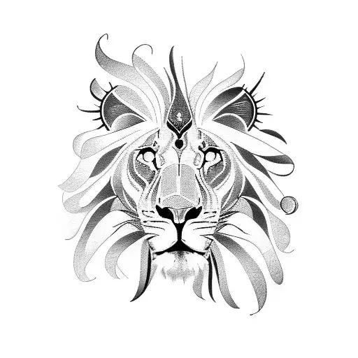 indiana feather clock lion tattoo design idea
