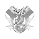 dragon emerging from a book and flying towards the stars tattoo design idea